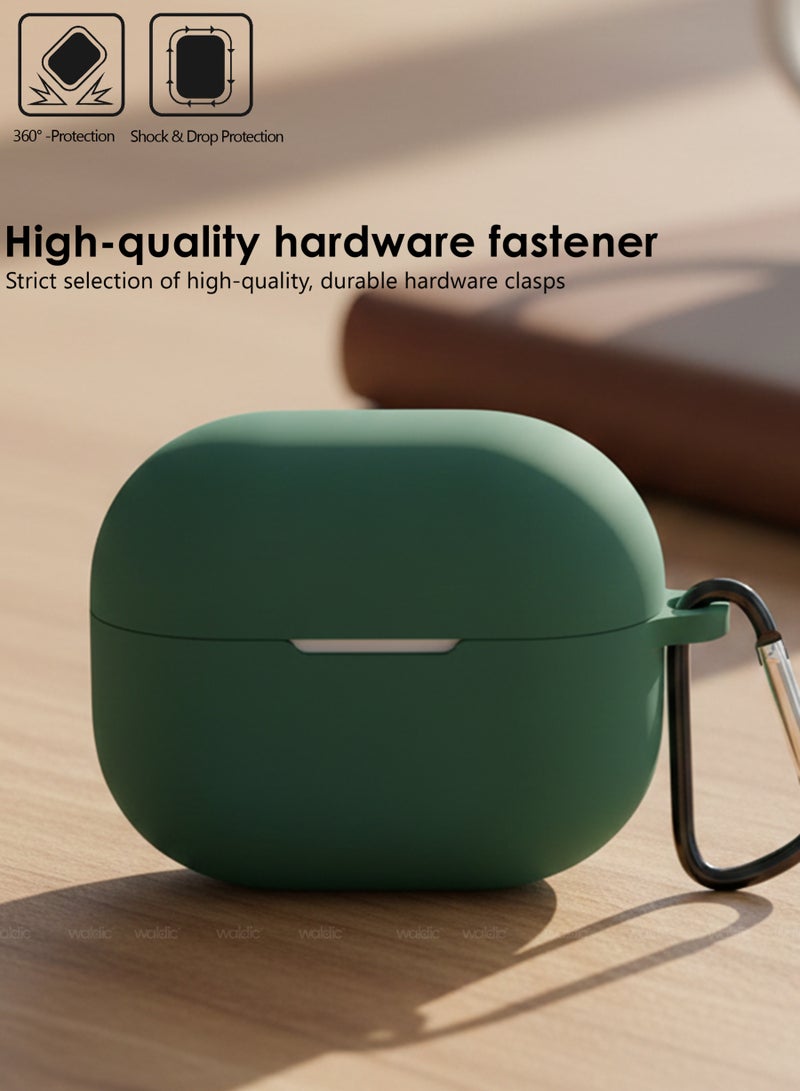 Huawei FreeClip 2 Silicone Case | Compatible with Huawei FreeClip 2 | Shockproof Full-Body Protective Case Cover for Huawei FreeClip 2 with Ring Keychain (Airpods Not Included) - Green - Image 4